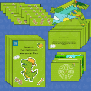 De dinospeurtocht van De Feestdoos. Ideaal voor een kinderfeestje of ander themafeest.