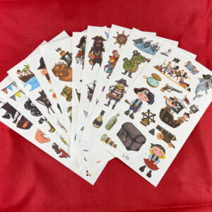 Verschillende tattoos van De Feestdoos thema piraten.