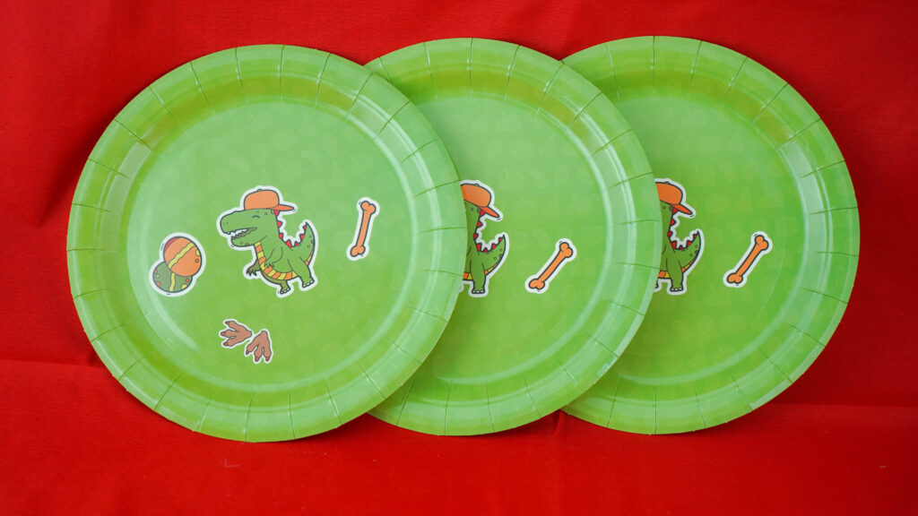 Dinobordjes van De Feestdoos.