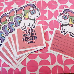 Eenhoorn uitnodiging De Feestdoos