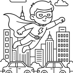 Superheldenkleurplaat van De Feestdoos