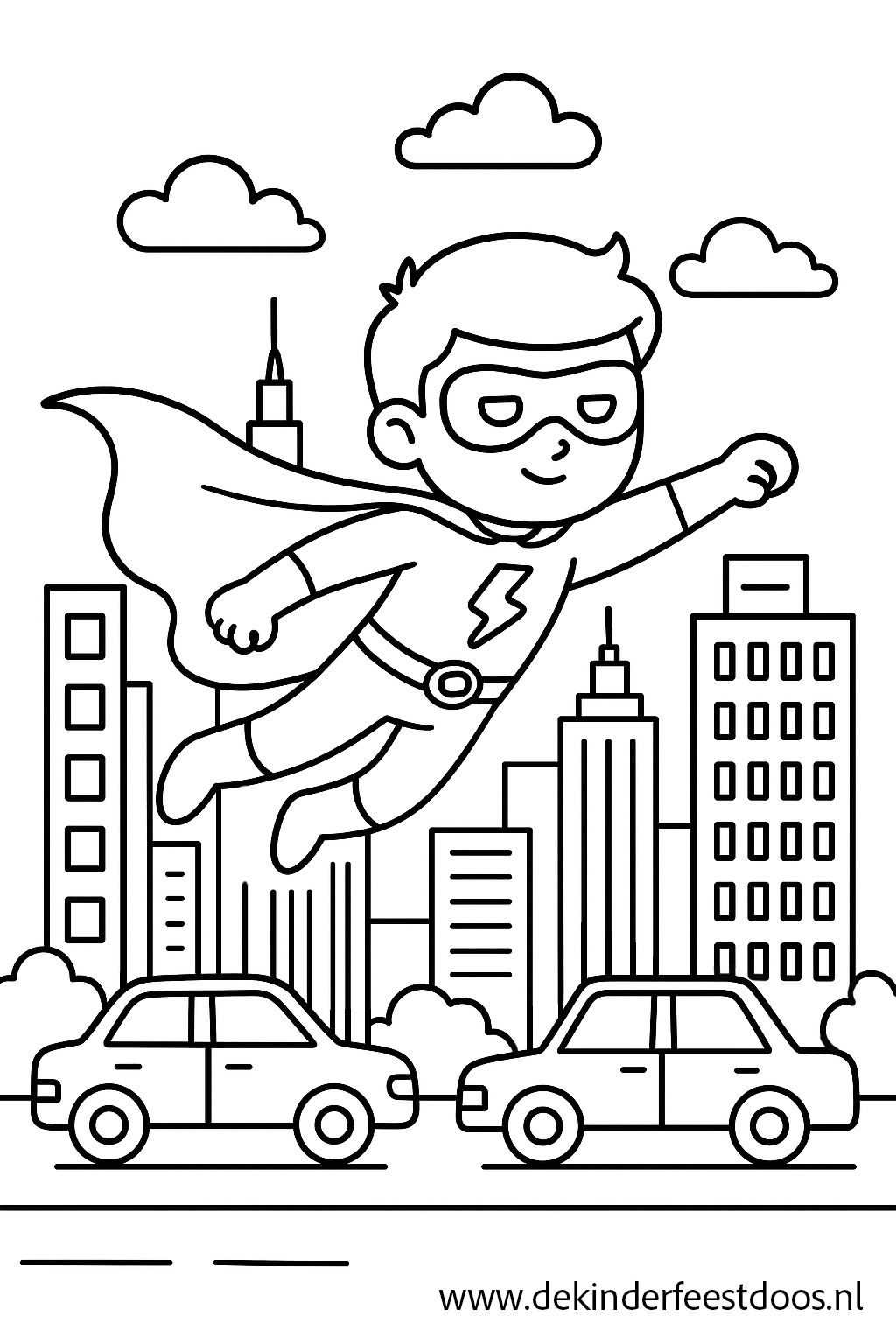 Superheldenkleurplaat van De Feestdoos