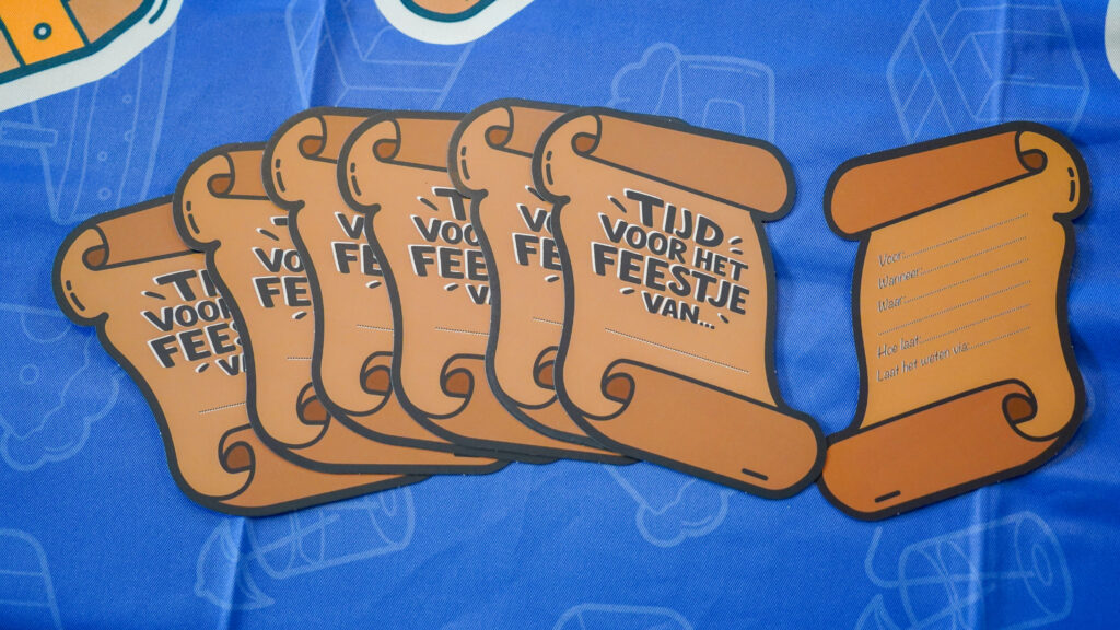 Uitnodigingskaart piratenstijl van De Feestdoos