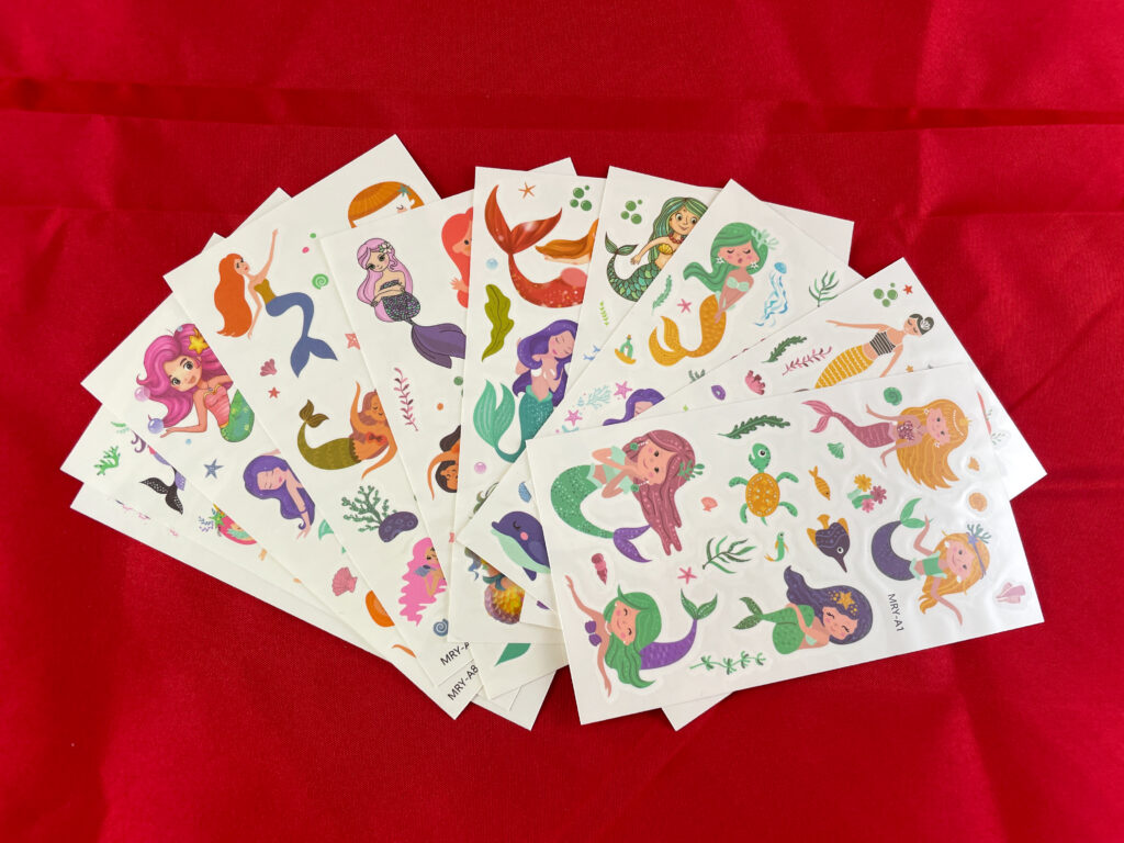 Afwasbare zeemeerminnentattoo's van De Feestdoos