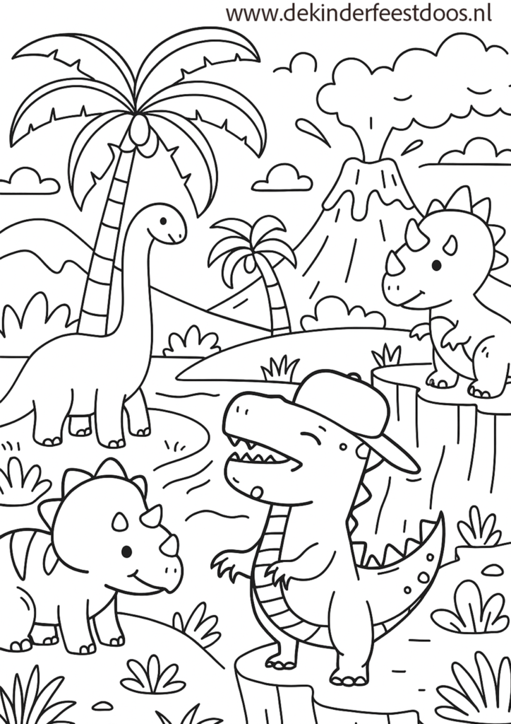 Kleurplaat Flex de T-Rex