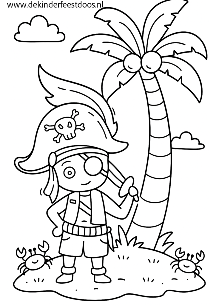 Kleurplaat De Feestdoos Kapitein Eenoog