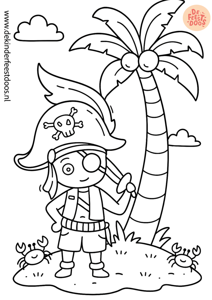 Kleurplaat De Feestdoos Piraat