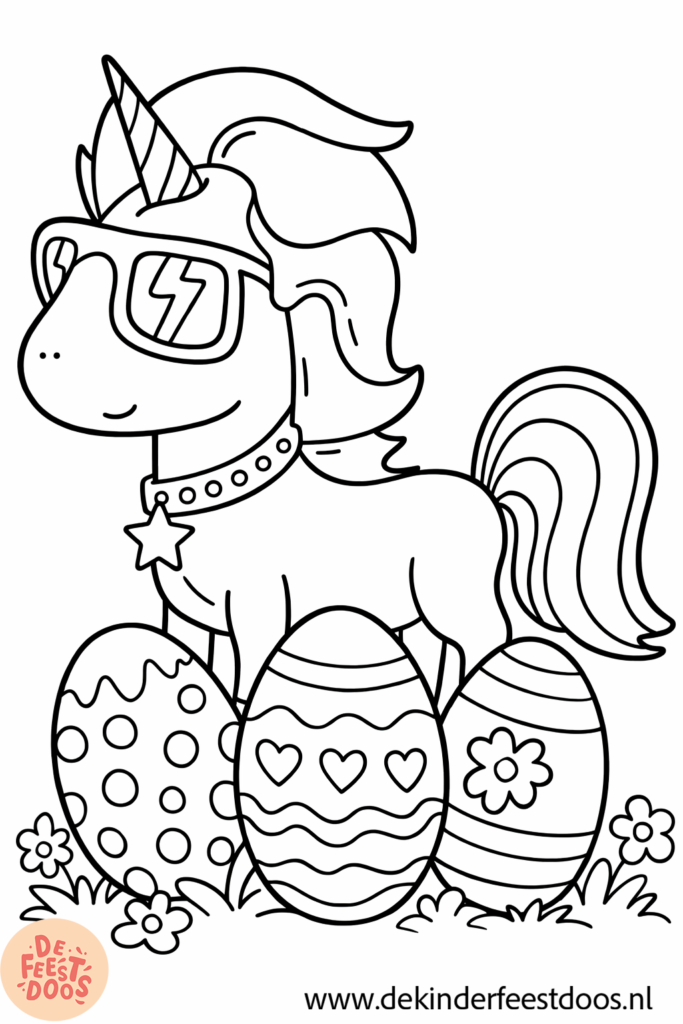 Kleurplaat Eenhoorn Pasen