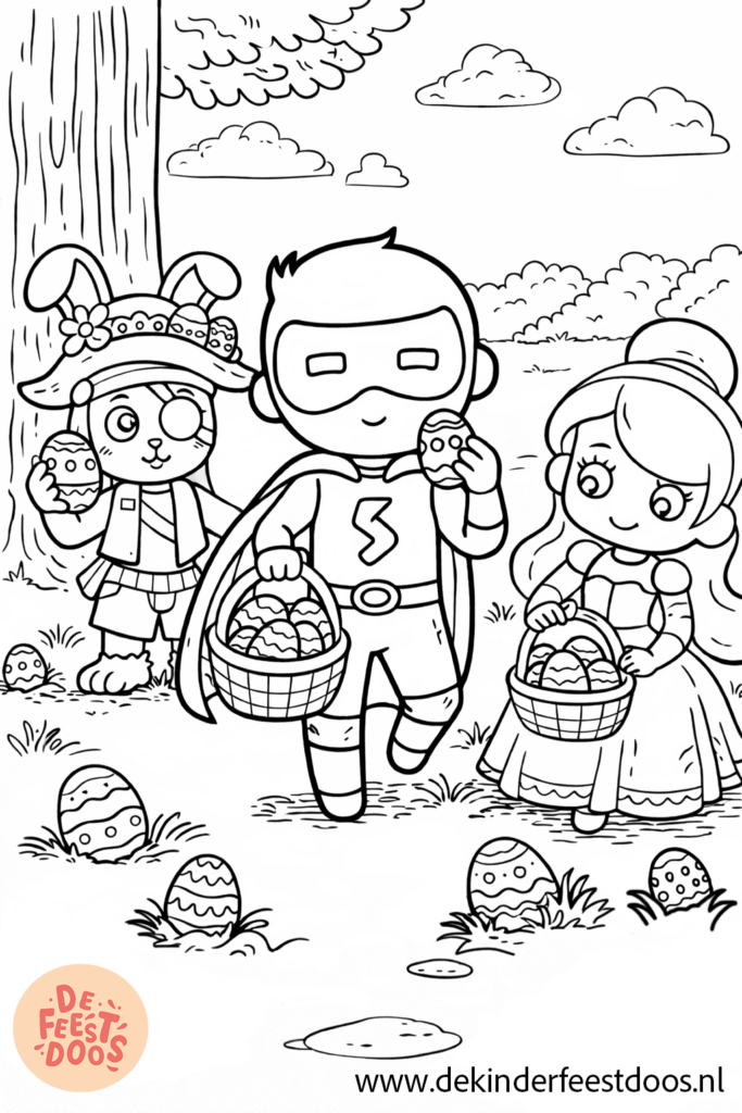 Kleurplaat Pasen Superheld