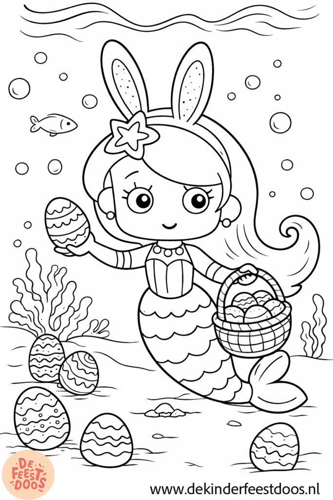 Kleurplaat Zeemeermin Pasen