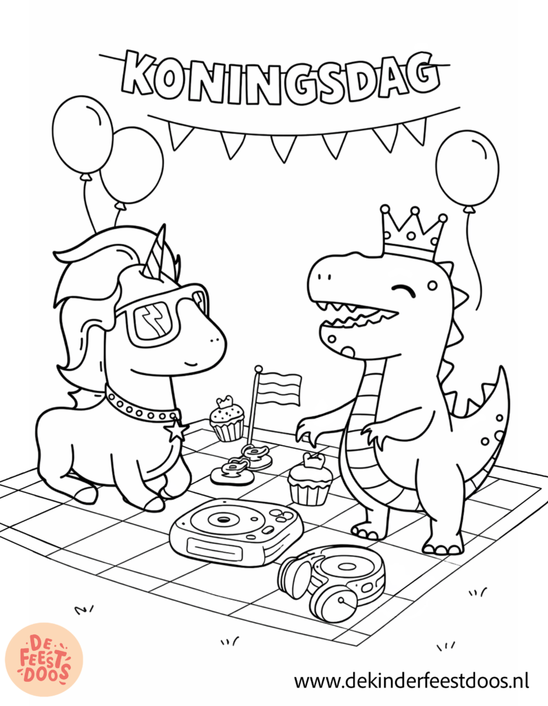 Kleurplaat De Feestdoos Koningsdag