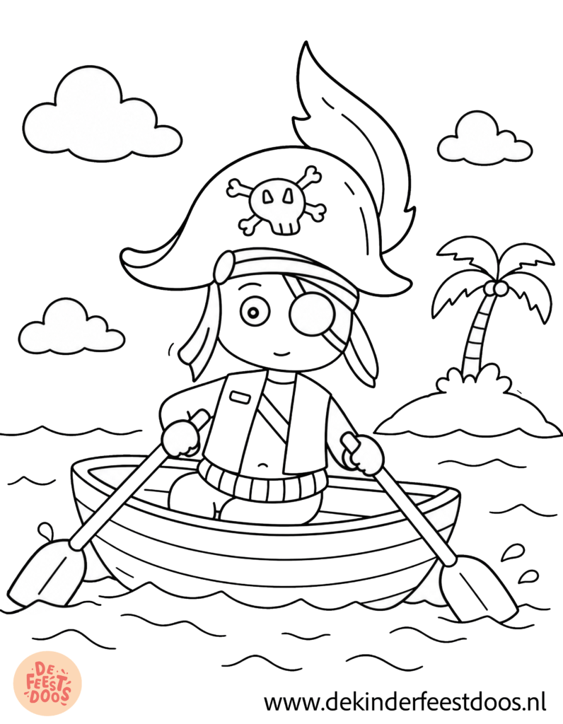 Piratenkleurplaat De Feestdoos