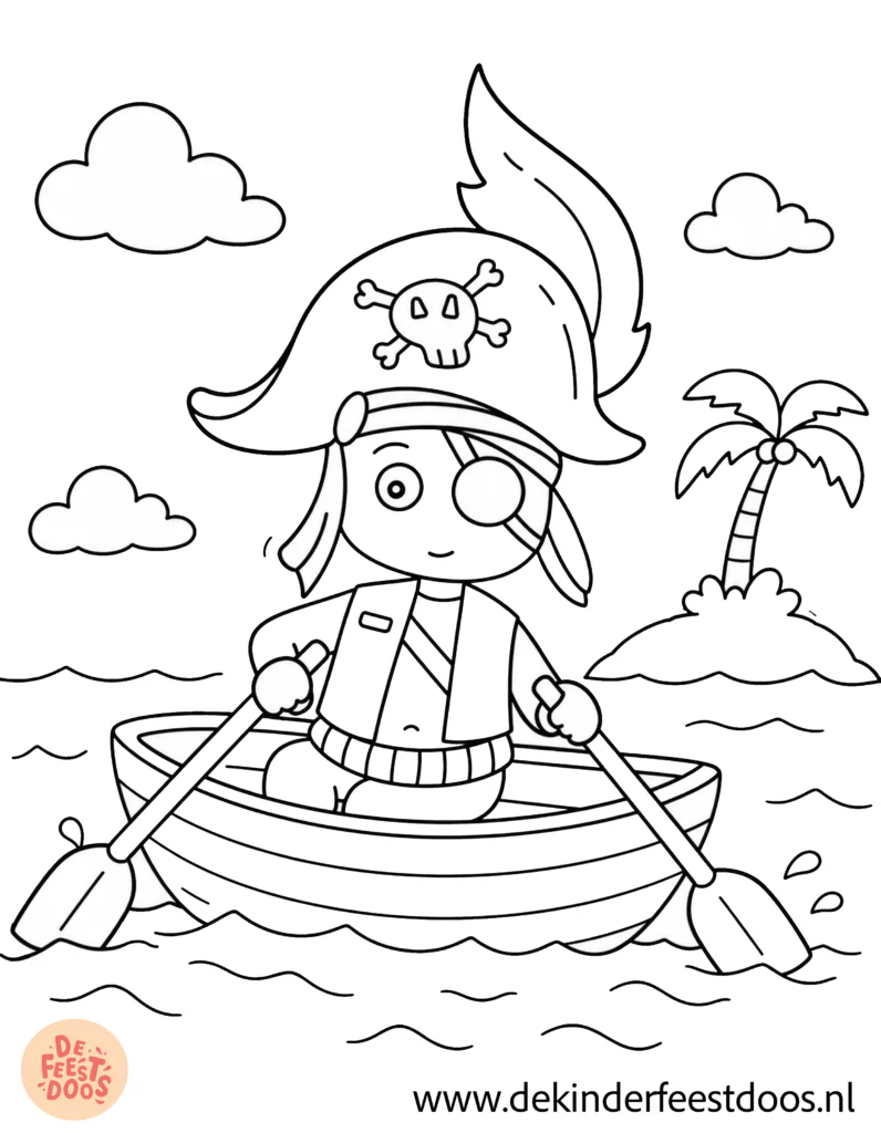 Piratenkleurplaat De Feestdoos